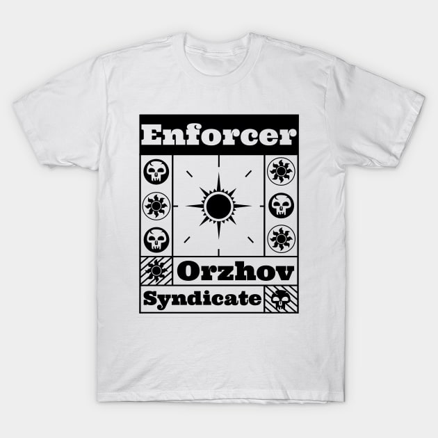 Orzhov Syndicate | Enforcer | MTG Guild Black on White Design T-Shirt by ChristophZombie